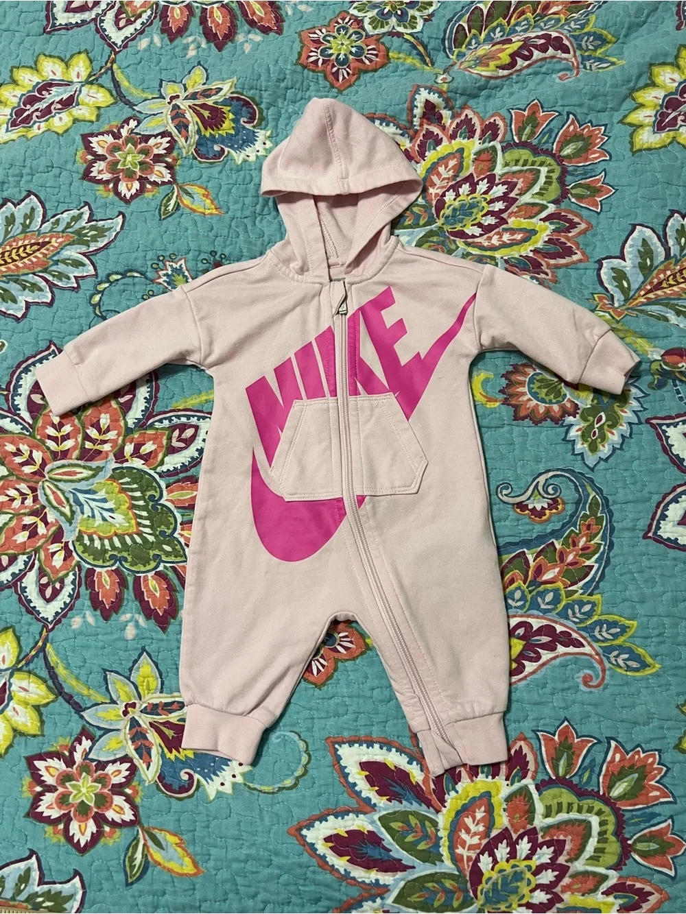 Nike Baby Girl Pink 3 Months Long Sleeve Romper